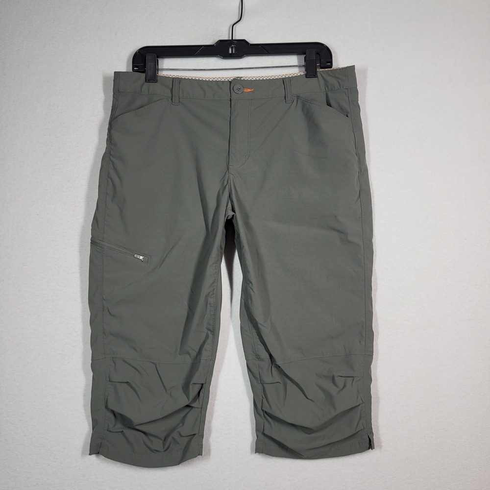 Orvis Women's Cargo Capri Pants‎ 12 Green UPF 50 Nylon Hiking Outdoor Quick Dry